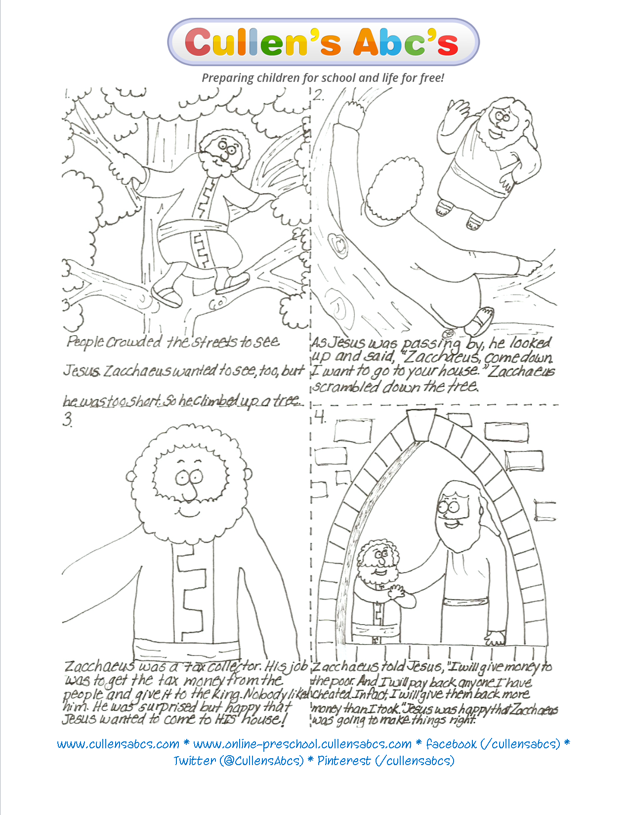 zaccheus coloring pages for kids - photo #50