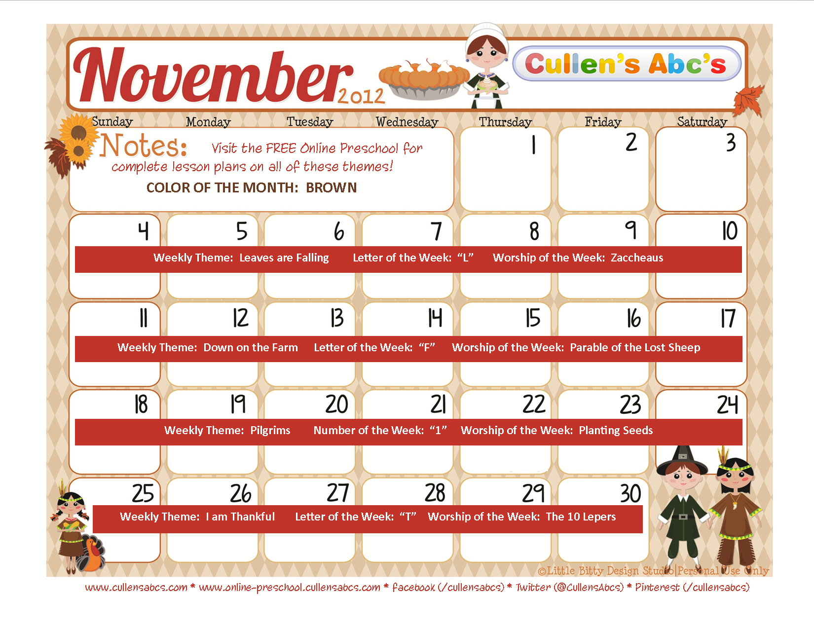 Preschool Calendars Free Children's Videos & Activities