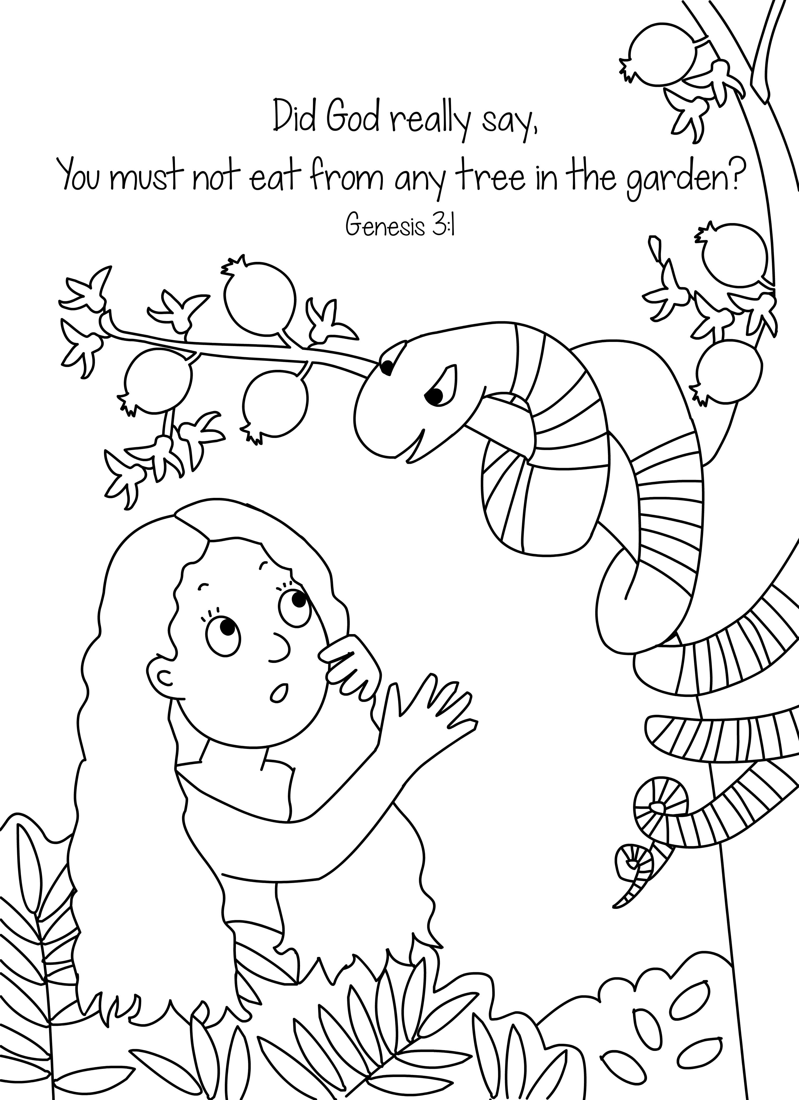 Bible Key Point Coloring Page | Sneaky Snake | Free Children's Videos