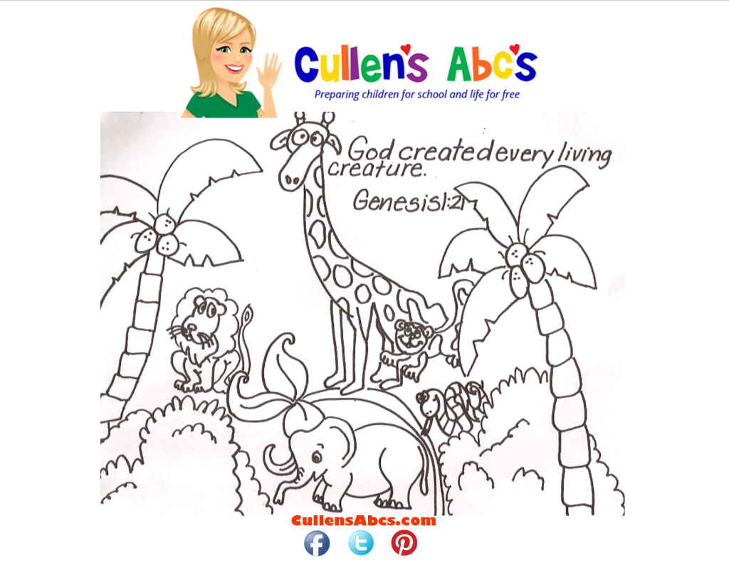 thumbnail of Bible Key Point Coloring Page-The Story of Creation