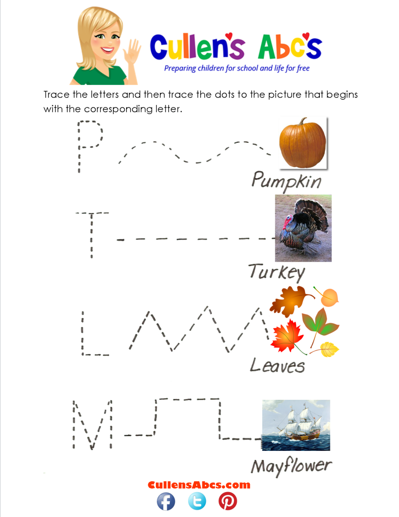 thumbnail of Thankful Tracing Worksheet