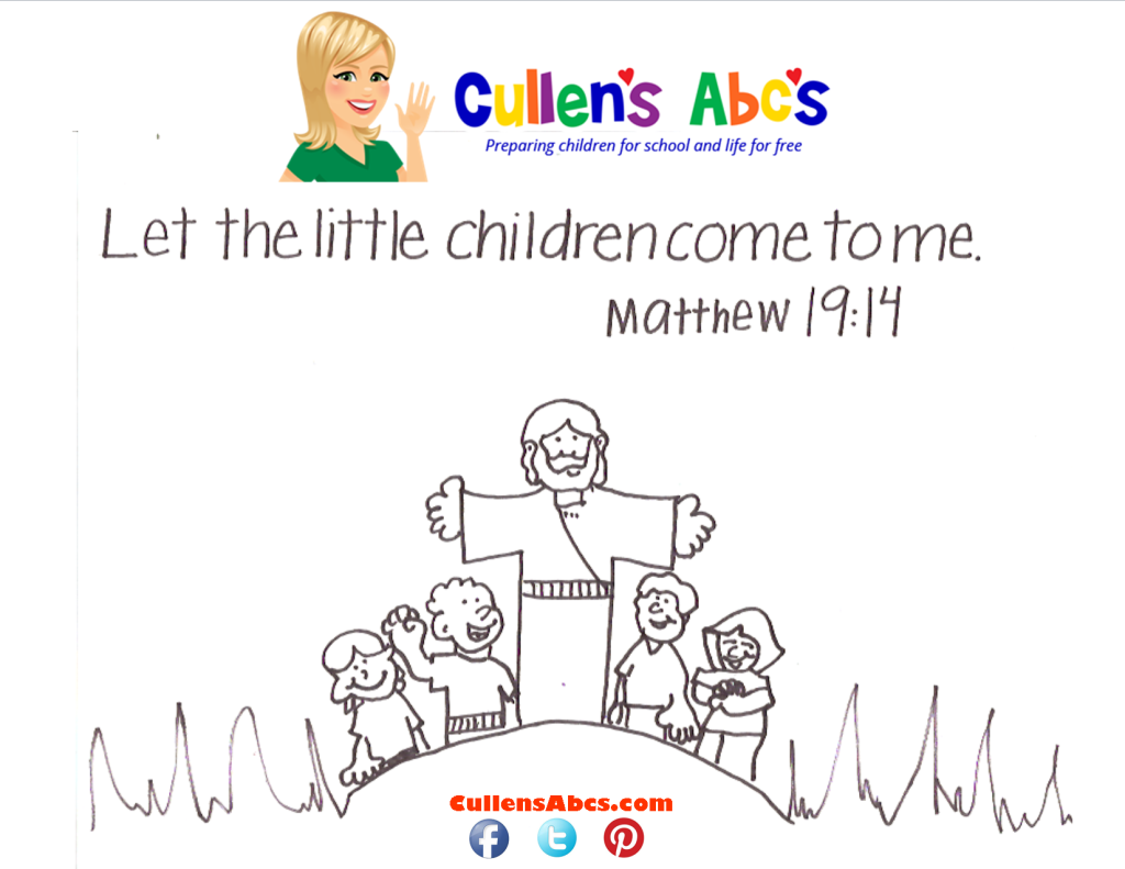 thumbnail of Bible Key Point Coloring Page-Let the Little Children Come to Me