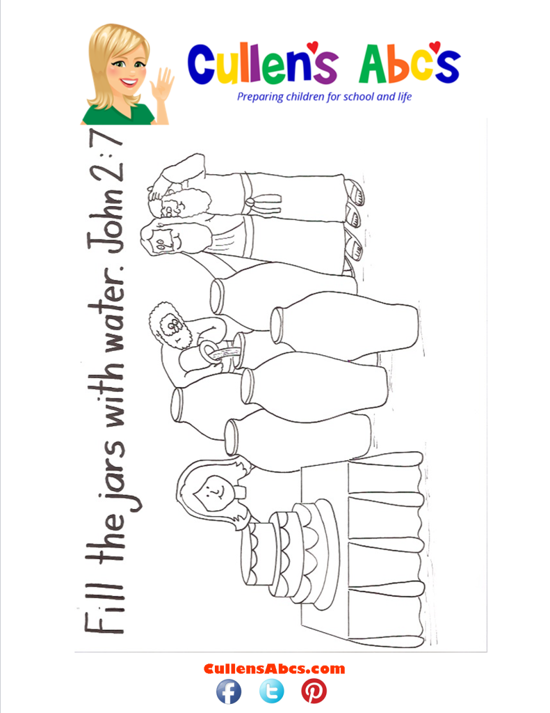 thumbnail of Bible Key Point Coloring Page-Fill the Jars with Water