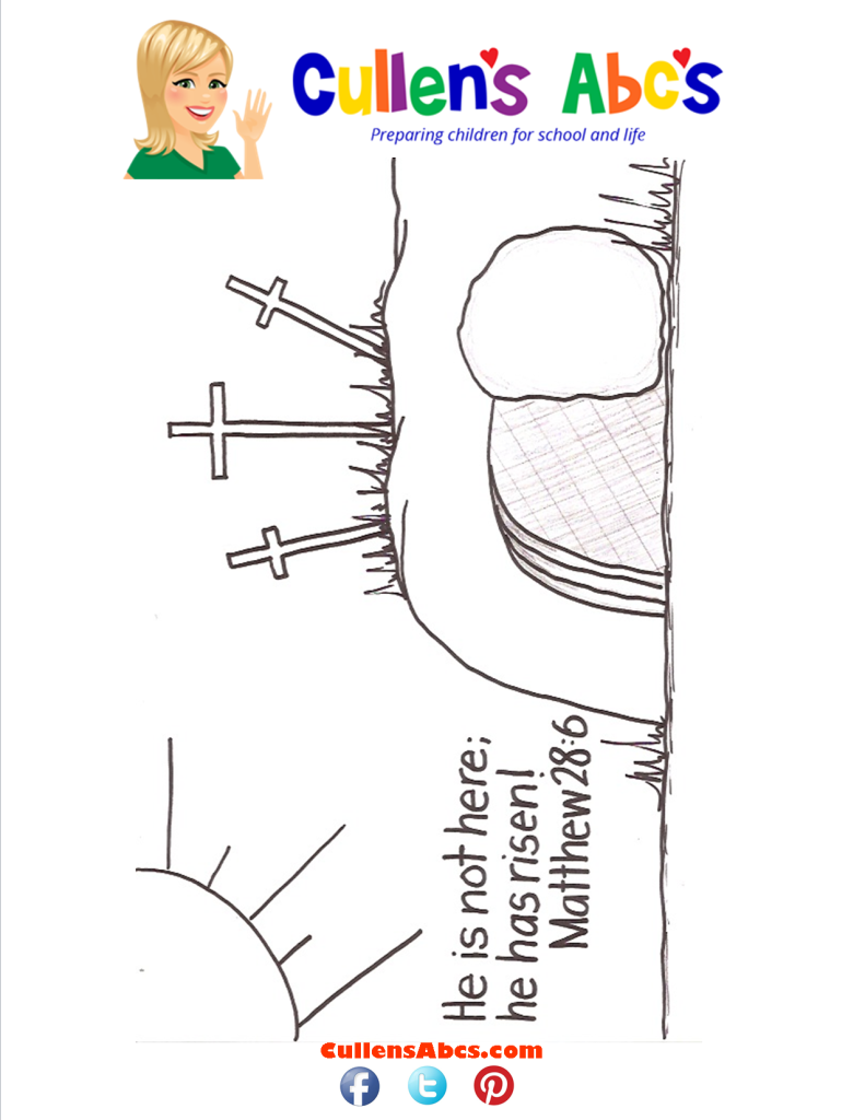 Bible Key Point Coloring Page | He Is Not Here; He Has Risen | Free ...