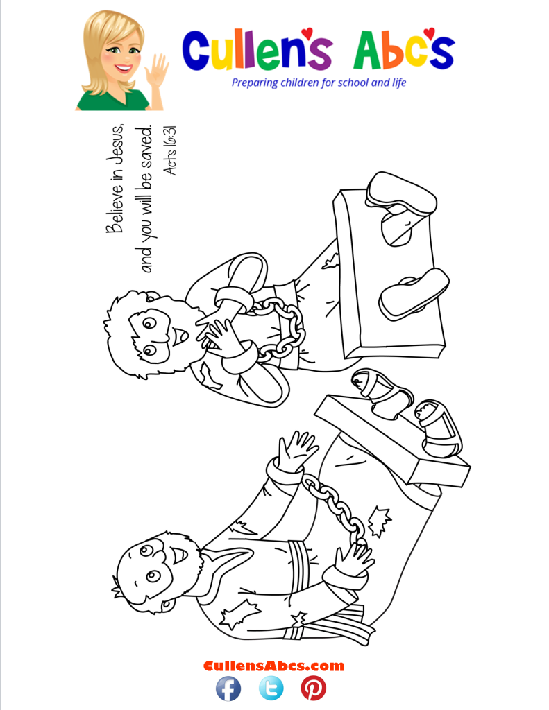 thumbnail of Bible Key Point Coloring Page-Earthquake in Prison