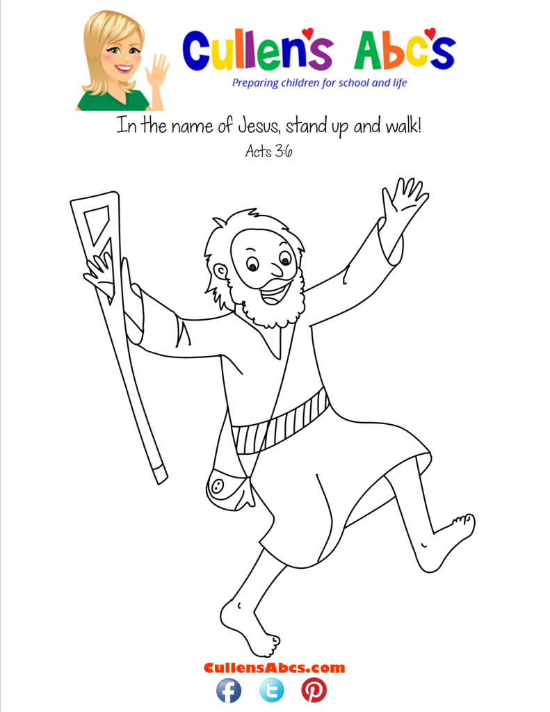 thumbnail of Bible Key Point Coloring Page-The Lame Man