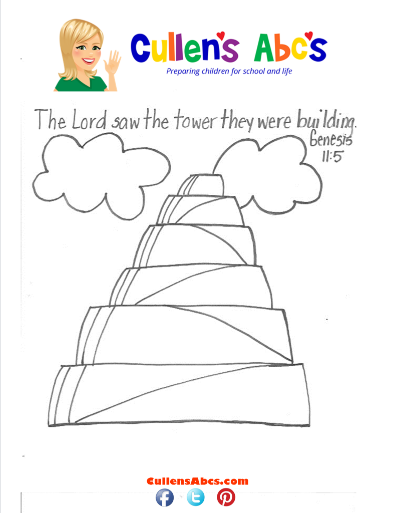 thumbnail of Bible Memory Verse Coloring Page The Tall Tower