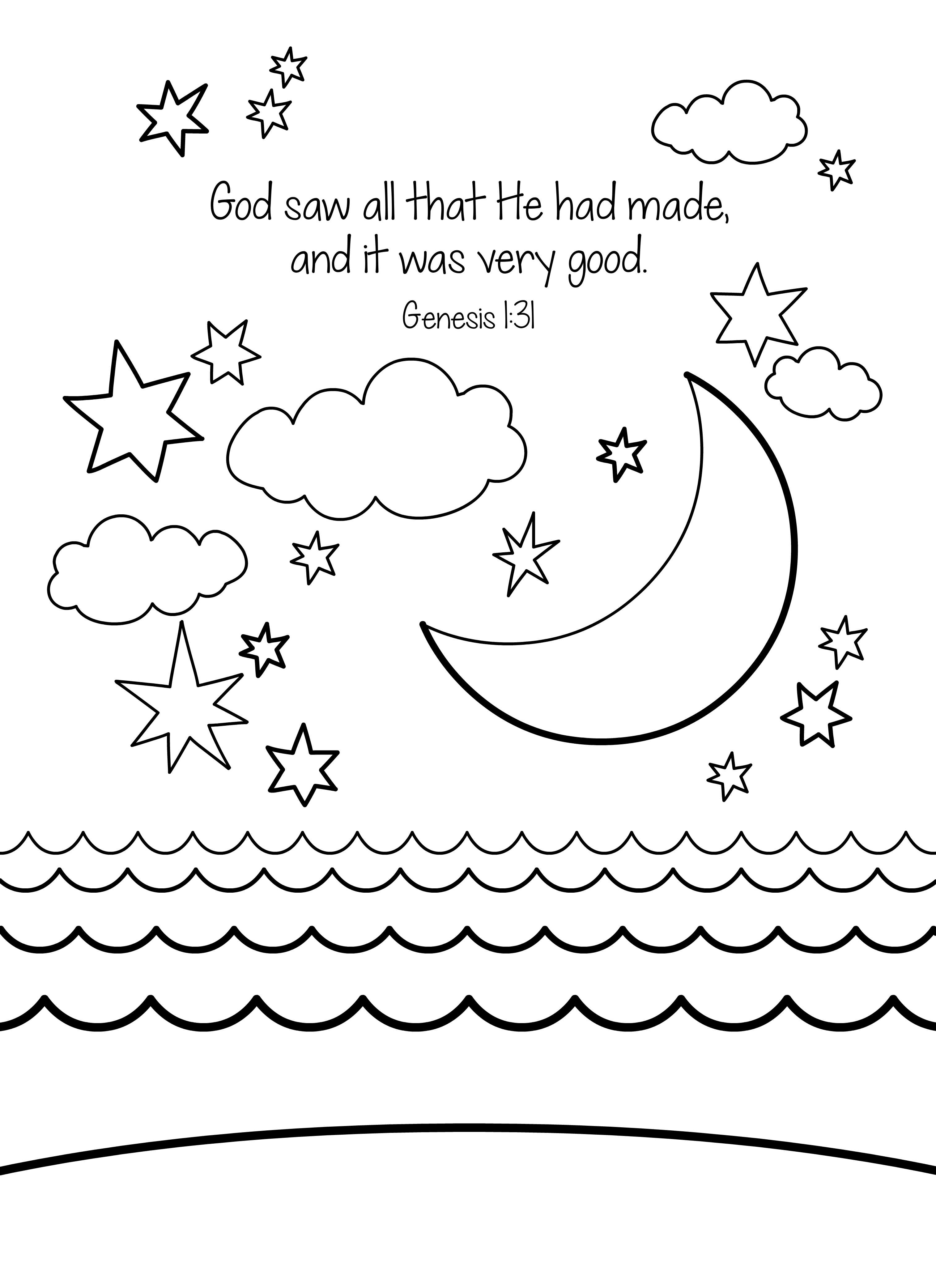 Bible Memory Verse Coloring Sheet | Creation | Free Children's Videos ...