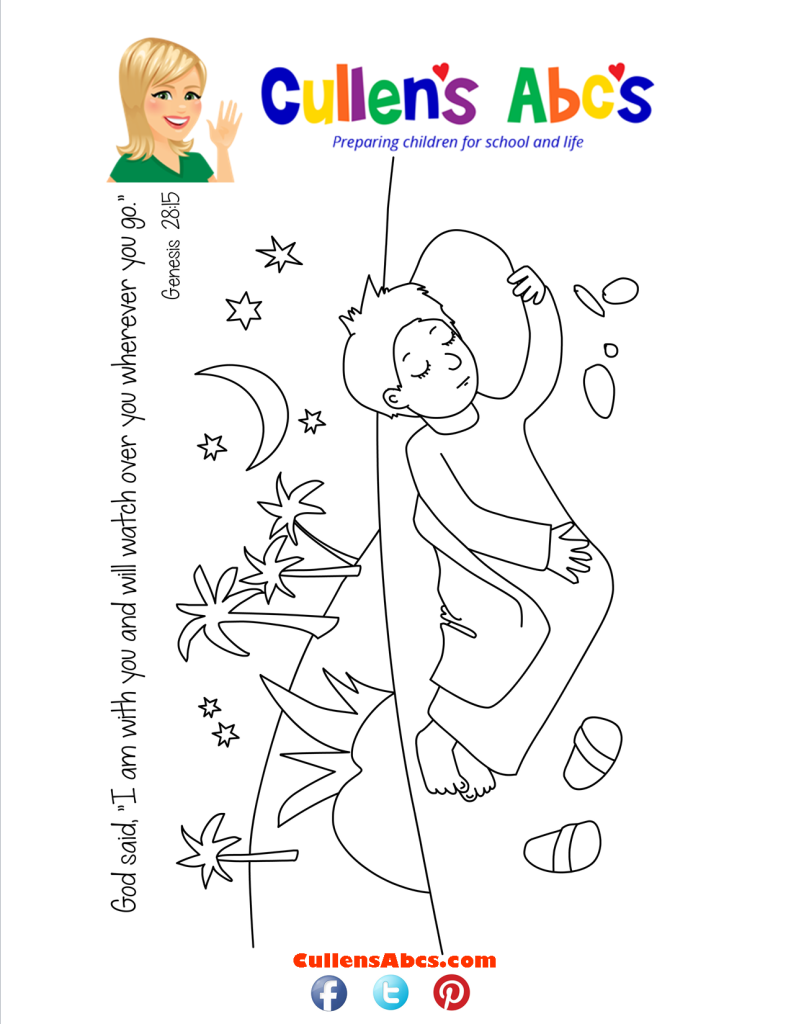 thumbnail of Bible Key Point Coloring Page-Jacob’s Dream