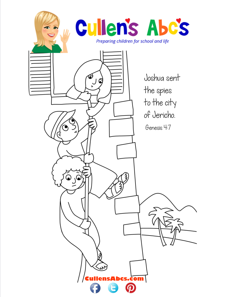 thumbnail of Bible Key Point Coloring Page-Joshua and the Spies
