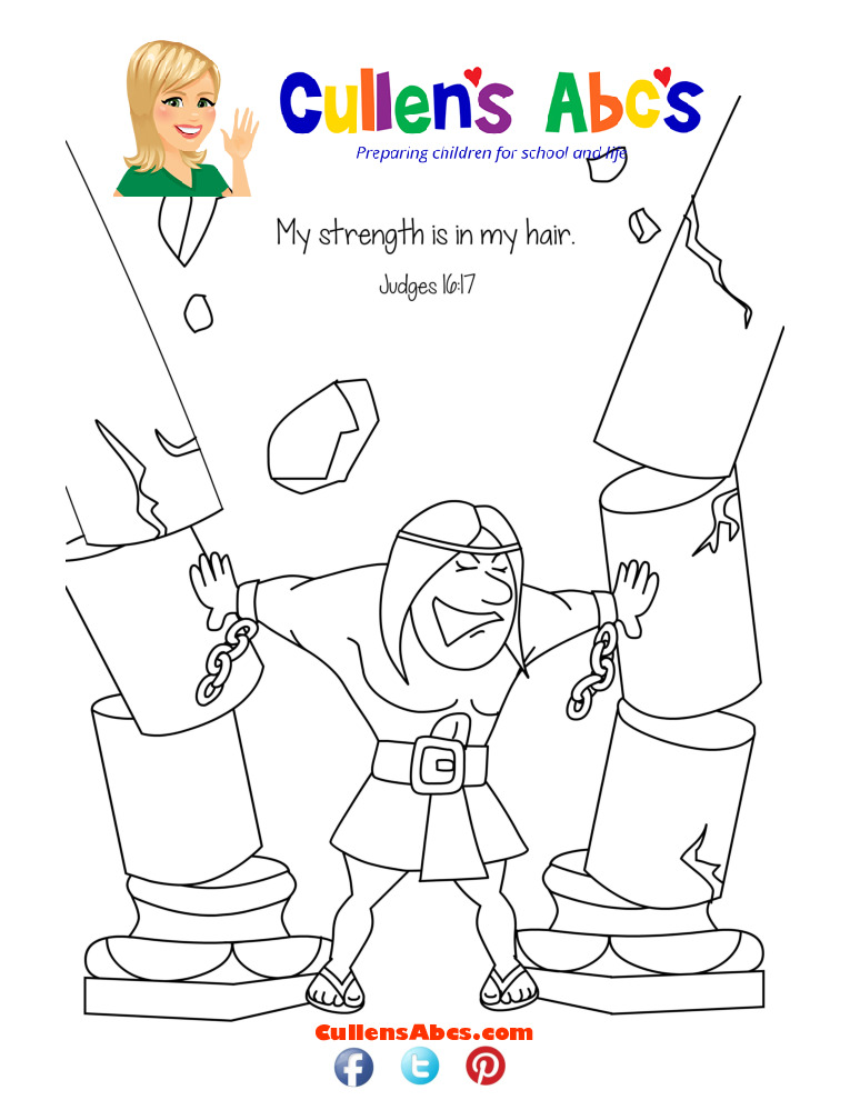 thumbnail of Bible-Key-Point-Coloring-Page-Samson