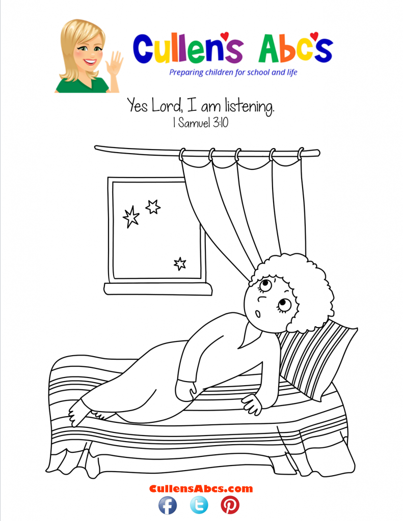 thumbnail of Bible Key Point Coloring Page-A Voice in the Night