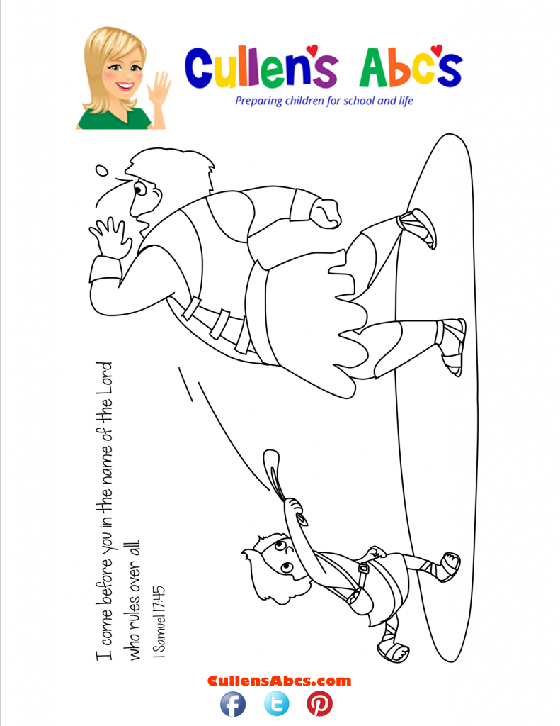 thumbnail of Bible Key Point Coloring Page-David and Goliath