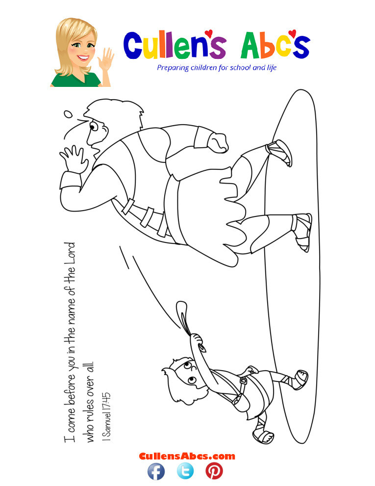 thumbnail of Bible-Key-Point-Coloring-Page-David-and-Goliath