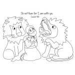 Bible Key Point Coloring Page | Daniel and the Loins