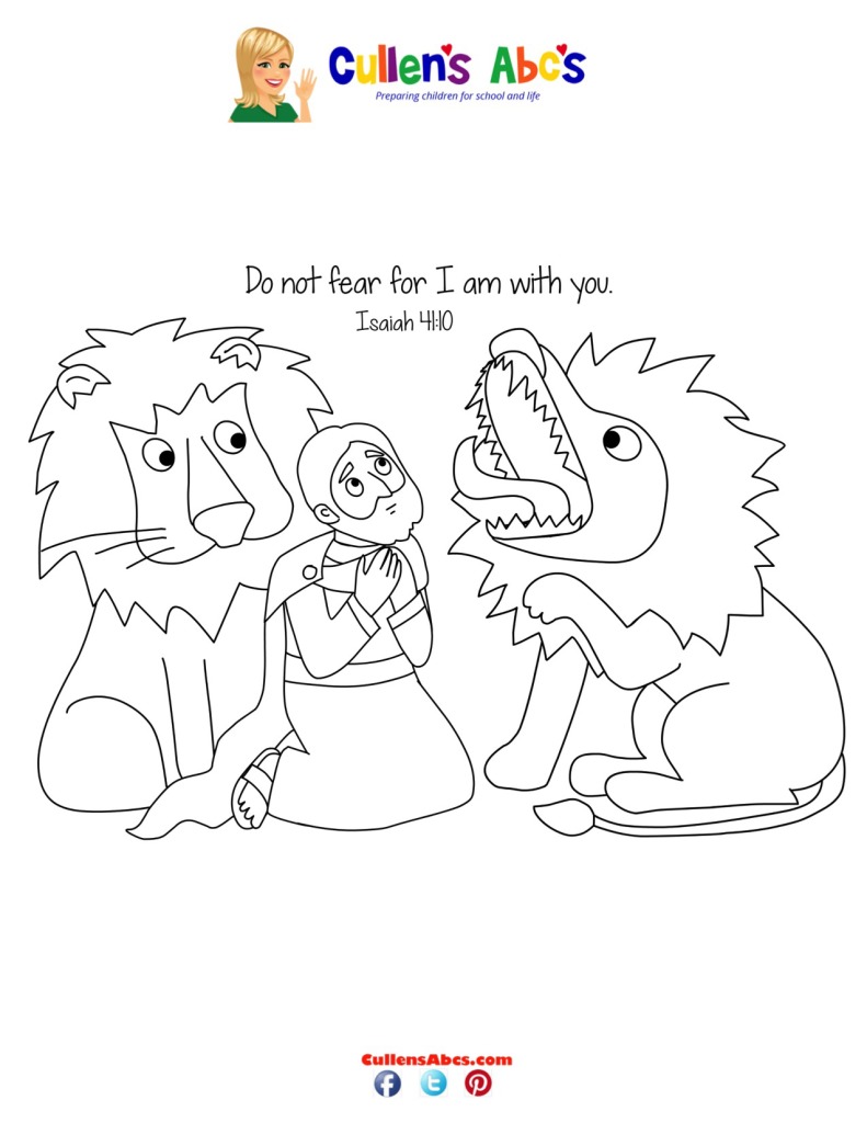 thumbnail of Bible Key Point Coloring Page | Daniel and the Loins