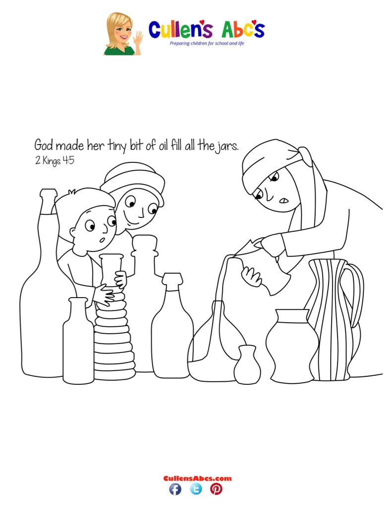 thumbnail of Jars of Oil Memory Verse Coloring Sheet