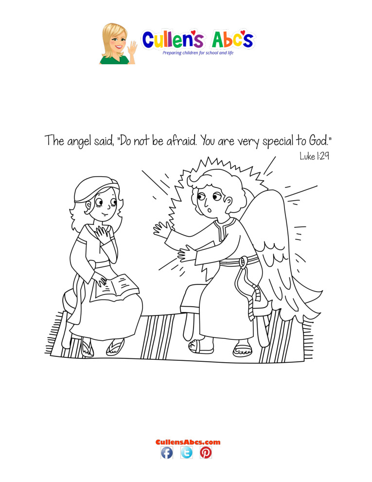 thumbnail of Bible-Key-Point-Coloring-Page-Mary-Meets-An-Angel