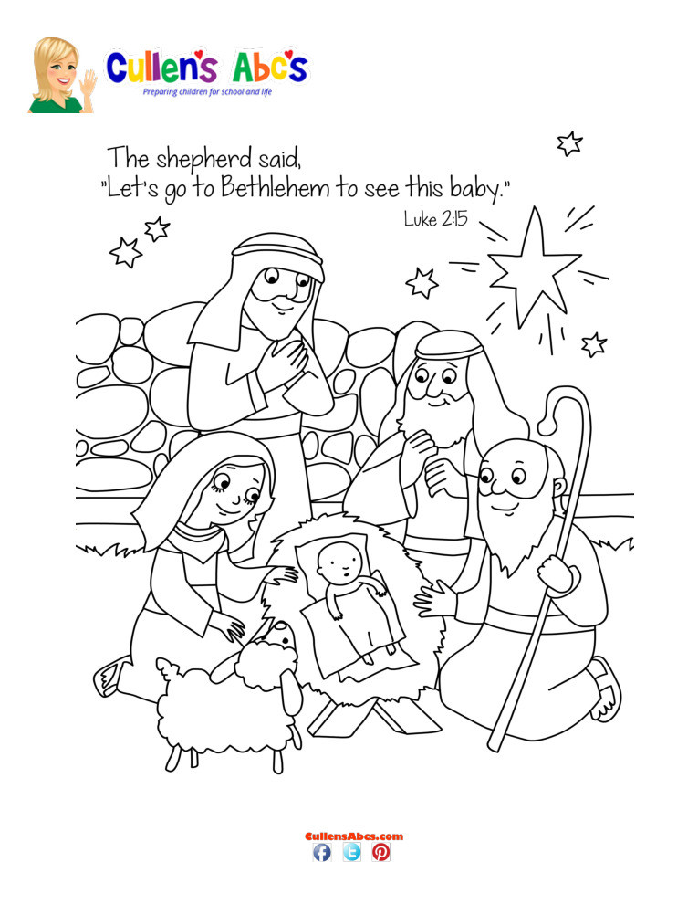 thumbnail of Bible Key Point Coloring Page | The Shepherds Visit