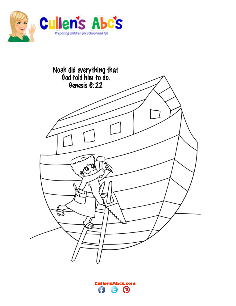 thumbnail of Bible-Key-Point-Coloring-Page-Noah-Builds-The-Ark