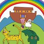 rainbow coloring page colored