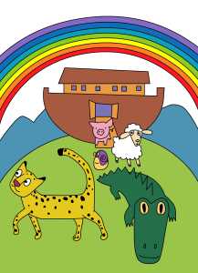 rainbow coloring page colored