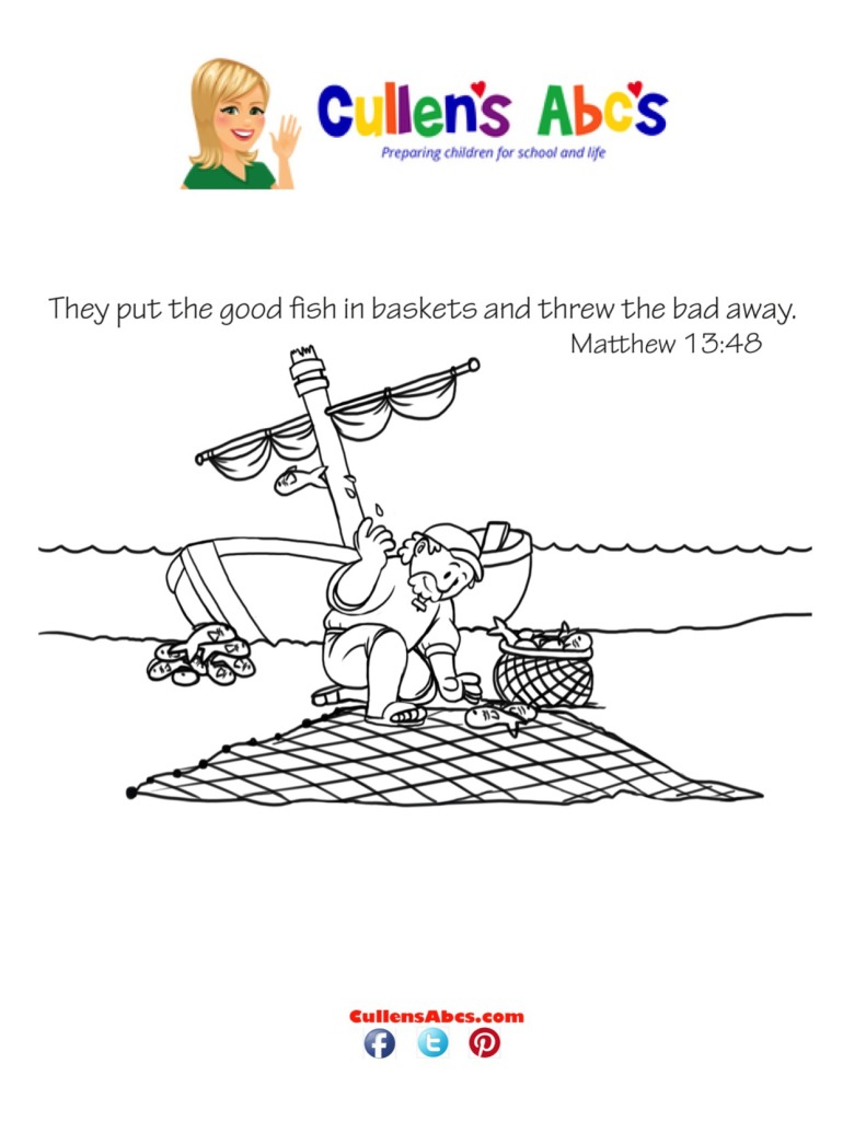 thumbnail of Bible Key Point Coloring Page | A Fisherman’s Net