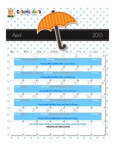 April Online Preschool Calendar 2015
