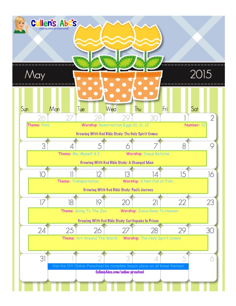 May Online Preschool Calendar 2015 791x1024