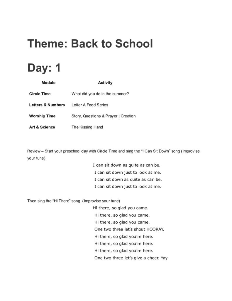 thumbnail of Back to School – Lesson Plan