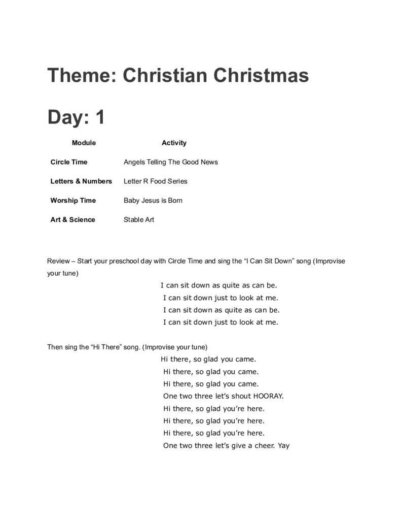 thumbnail of Christian Christmas – Lesson Plan