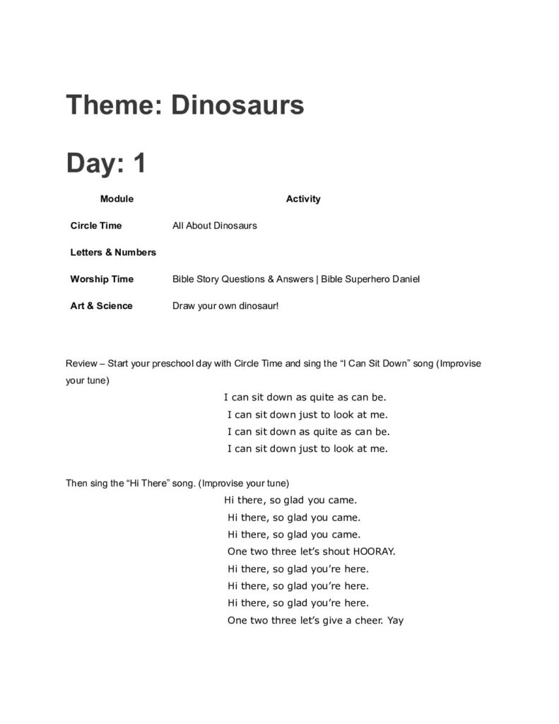 thumbnail of Dinosaurs – Lesson Plan