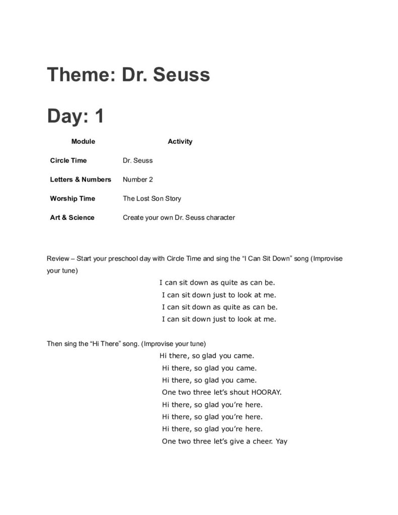 thumbnail of Dr. Seuss – Lesson Plan