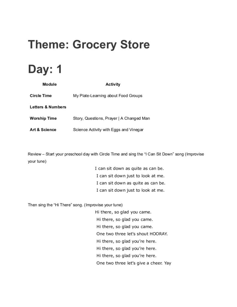 thumbnail of Grocery Store – Lesson Plan