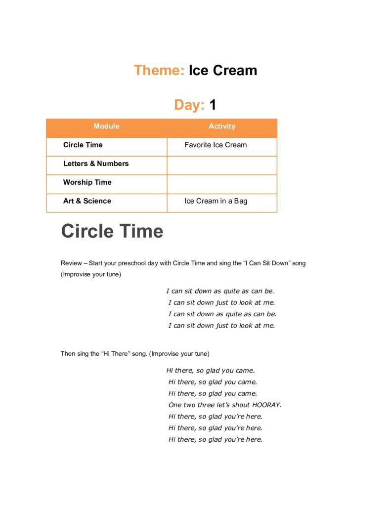 thumbnail of Ice Cream- Lesson Plan