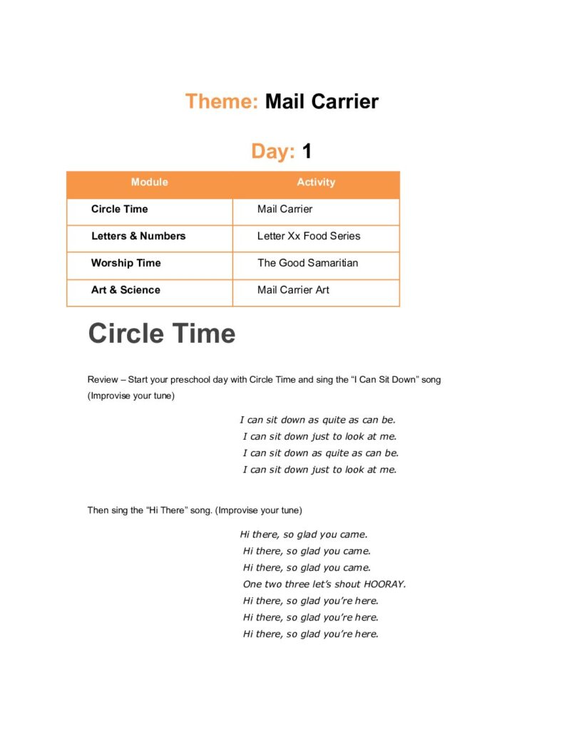 thumbnail of Mail Carrier – Lesson Plan