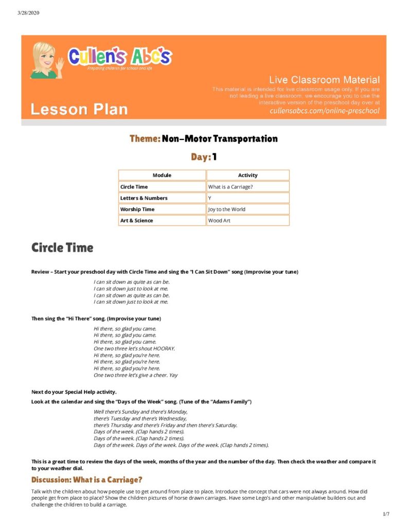 thumbnail of Non-Motor Transportation Cullenabcs Lesson Plan (1)