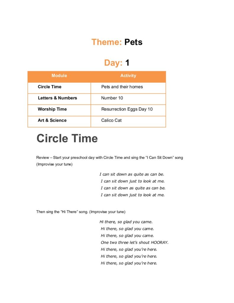 thumbnail of Pets – Lesson Plan