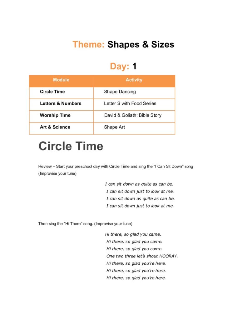 thumbnail of Shapes & Sizes – Lesson Plan