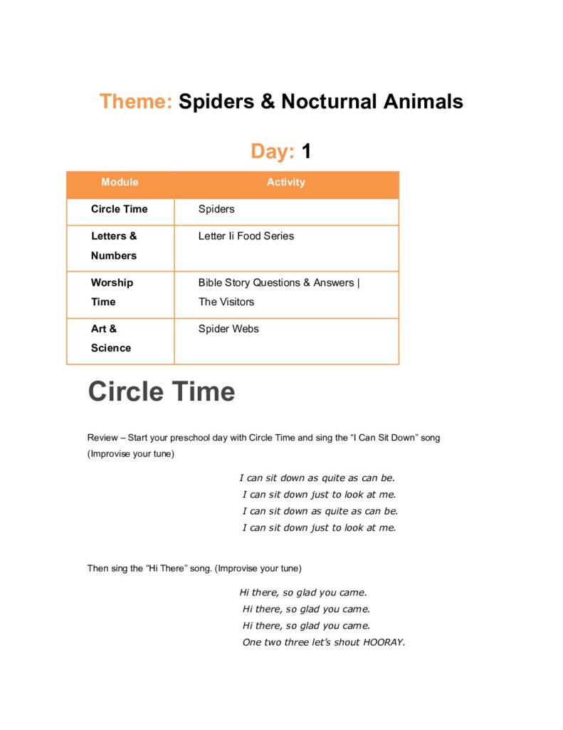 thumbnail of Spiders & Nocturnal Animals – Lesson Plan