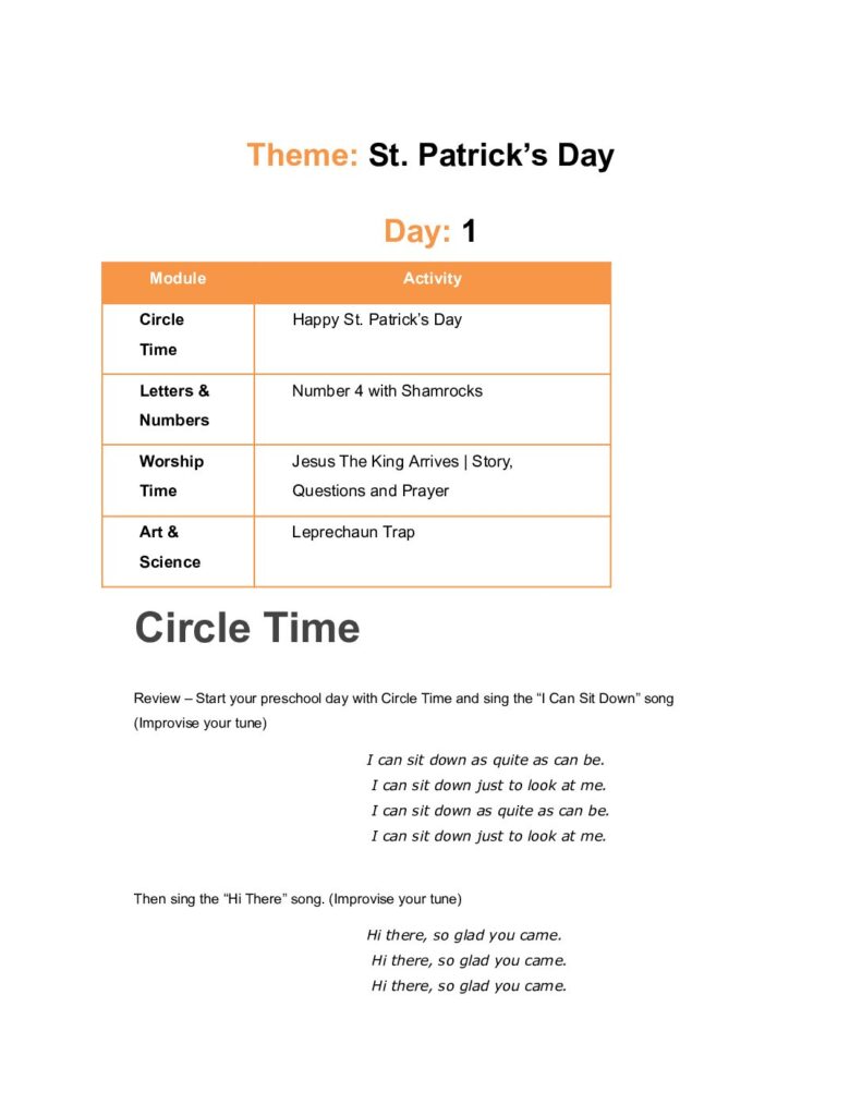 thumbnail of St. Patrick’s Day – Lesson Plan