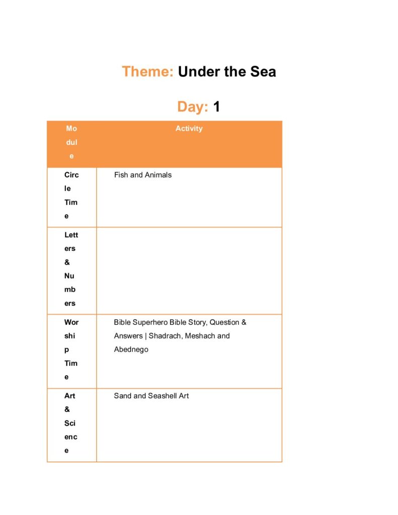 thumbnail of Under the Sea – Lesson Plan