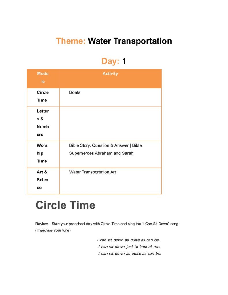 thumbnail of Water Transportation – Lesson Plan