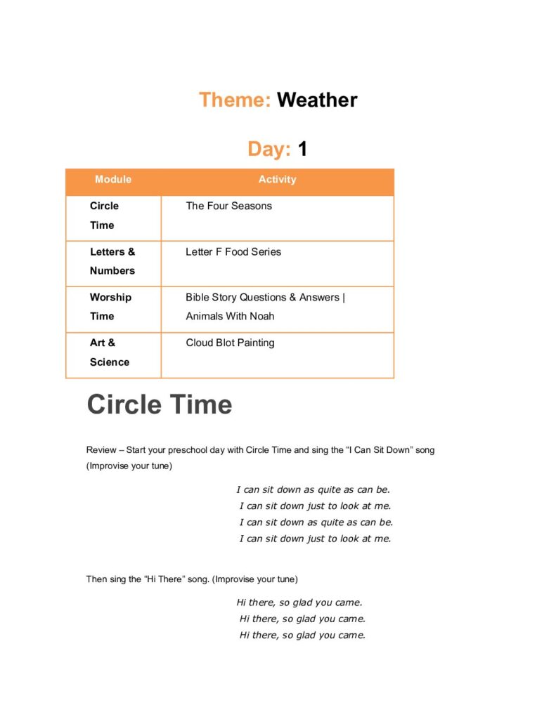 thumbnail of Weather – Lesson Plan