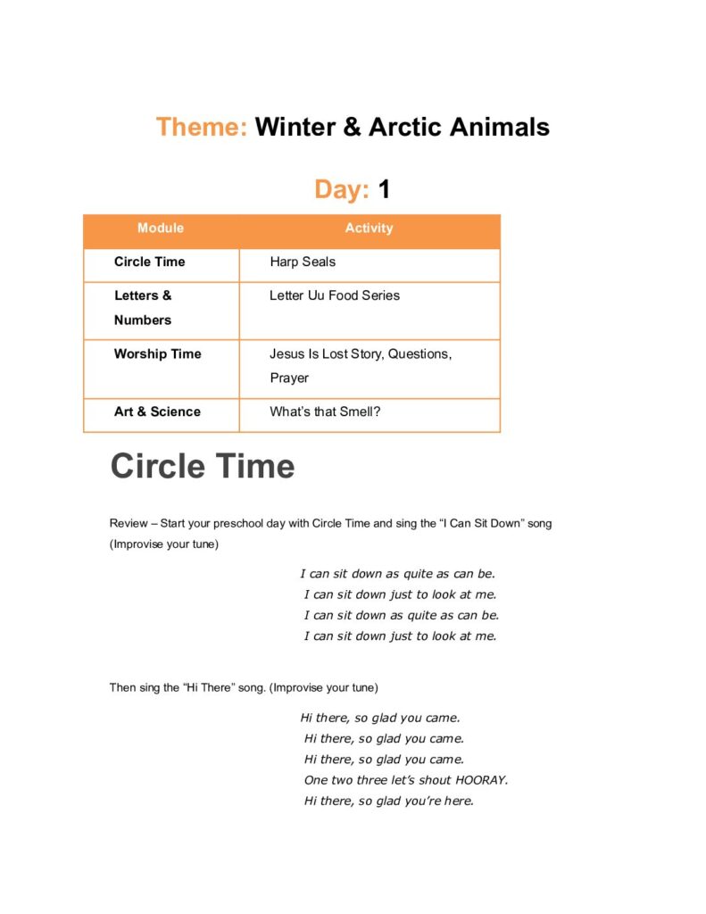 thumbnail of Winter & Arctic Animals – Lesson Plan